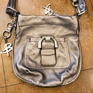 B. Makowsky Pewter Leather Purse